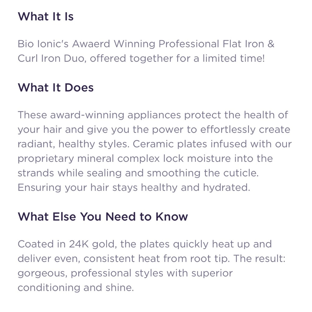 Bio:ionic gold pro styling kit - Picture 2 of 5